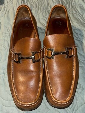 Men’s Brown Leather Bit Loafers – Classic Slip-On Style Salvatore Ferragamo 8.5
